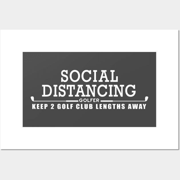 Social Distancing Golfer (White) Wall Art by Jitterfly